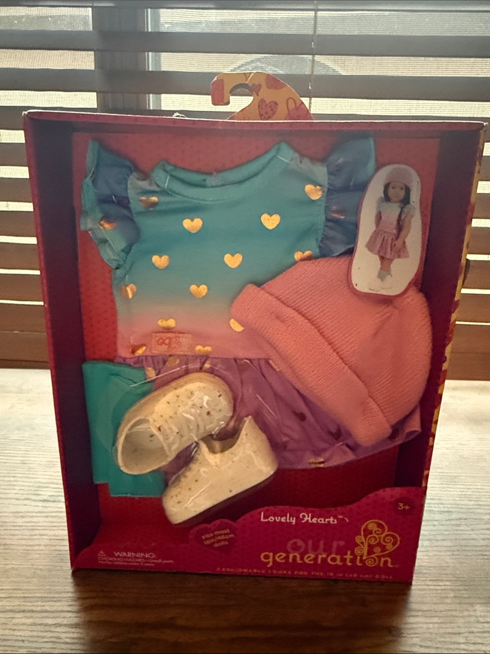 Our Generation Lovely Hearts Doll Outfit Set - Pink & Aqua